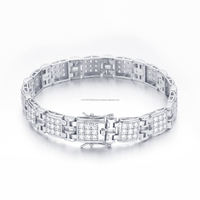 Bracelet en moissanite, bracelet en pierres précieuses rouges, bracelet tennis pour femme, bijoux en argent sterling 925, bijoux de luxe, bijoux de mode, or