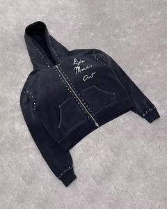 2025 New Arrival Fashion Blank Hoodies Weighted Hoodie Solid 100% Cotton Oversized Pullover <b>Dropshipping</b> Heavy Weight Hoodies - Product Image 3