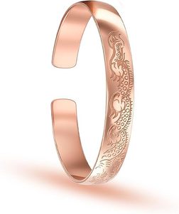 Brazalete Ajustable de Cobre Martillado, Estilo Étnico, Accesorio Metálico para Muñeca, Hecho a Mano, Texturizado, Unisex - Product Image 4