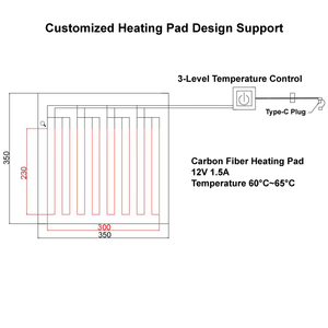 Custom OEM Large-Size 5V12V Carbon Fiber <b>Heating</b> Pad with <b>USB</b> Type-C Port for Food insulated box Cushion Blanket - Product Image 5