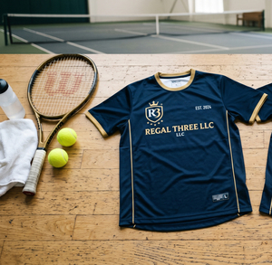 Regal Three LLC Custom Sublimation Tennis Jersey Unisex Crew Neck Short Sleeve Jersey Moisture Wicking Tennis Jerseys Tops - Product Image 1