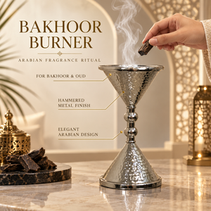 Silver Hammered Bakhoor Burner | Aluminum Stainless Steel Incense Burner Arabic Islamic Home Decor <b>Oud</b> Fragrance Holder Gift Set - Product Image 5