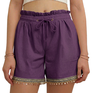 HYPEN SPORTS Pantalones Ecológicos de Lino/Algodón para Mujer, Transpirables, de Secado Rápido, Casuales, Tejidos, Sólidos, de Cintura Alta con Cordón Ajustable - Product Image 1