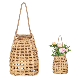 Handmade Water Hyacinth <b>Wall</b> Hanging Natural Wicker Holder Decorative <b>Storage</b> <b>Basket</b> for Home Entryway and Indoor Decoration - Product Image 1