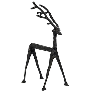 Estatuas de Reno de Aluminio Art Deco Modernas, Acabado Dorado, Hechas a Mano, Tamaño Personalizable, para Decoración Navideña Contemporánea del Hogar - Product Image 5