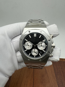 Montre mécanique ETA de luxe, style streetwear, avec chronographe, lunette octogonale en acier inoxydable de 41 mm, cadran noir Tapisserie, fenêtre de date, style hip-hop - Product Image 2