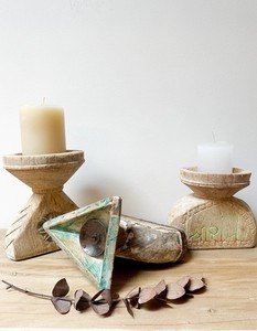 Vintage Wooden Bijni Candle Holder Stand Floral Hand Carved <b>Console</b> <b>Table</b> Coffee <b>Table</b> Entryway Living Room Bedroom Shelf Dining - Product Image 6