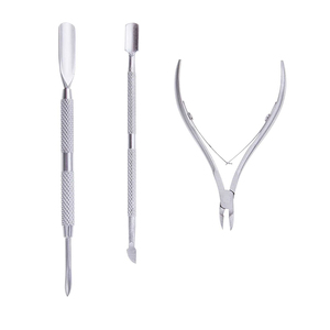 Nouvel ensemble de coupe-cuticules en acier inoxydable à design lisse avec poignée à ressort, livraison rapide, professionnel - Product Image 2