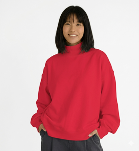 2026 Women Mock <b>Neck</b> Long Sleeve Sweatshirt Pullover Sweatshirt Autumn Solid Front OEM ODM High Quality Streetwear Clothing - Product Image 1