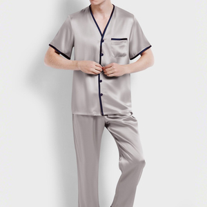 Top Sale Casual Plus Size Men's Silk Satin 2026 Pajamas OEM Nightwear Quick Dry Breathable Long Sleeve VIRAL Made - Product Image 6