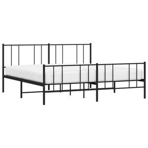 Base de Cama de 76 x 80 Pulgadas, Estructura de Metal de Acero con Recubrimiento en Polvo Negro - Product Image 3