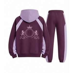 Ensemble de survêtement haut de gamme avec sweat-shirt à capuche bicolore 100% coton, confort ultime avec tissu 400 GSM pour un usage quotidien - Product Image 5