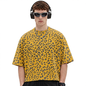 Camiseta de Manga Corta con Estampado Oversize para Hombre, Estilo Urbano, Cuello Redondo, Jersey de Algodón - Product Image 6