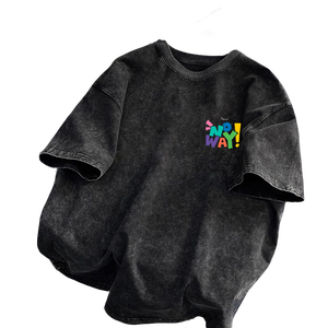 Style Oversized Acid Wash Streetwear Distressed Custom logo Printing <b>Canvas</b> Fabric Breathable High Quality 100% Men's T-shirts - Product Image 3