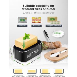 Contenitore per Burro in Silicone di Alta Qualità con Coperchio Grande, Portaburro in Ceramica da Bancone con Coltello Incluso - Product Image 2