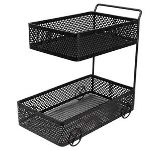 Panier de rangement en métal noir de qualité supérieure avec poignées, élégant organisateur en fil métallique pour la décoration intérieure - Product Image 2