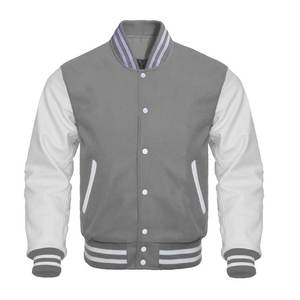 เสื้อแจ็คเก็ตวาร์ซิตี้แบบเรียบสีดำ แขนผ้าขนสัตว์ ตกแต่งลายการ์ตูน  สำหรับทุกเพศ  ขายส่งจากผู้ผลิตดีไซน์ดั้งเดิม - Product Image 6