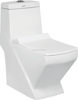 WC monobloc moderne carré en céramique à double chasse, à sortie verticale (S-trap) ou horizontale (P-trap), pour salle de bain, sanitaires