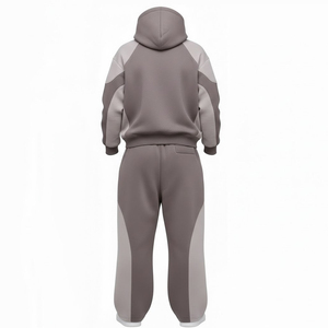 Conjunto Deportivo Unisex con Capucha y Bloques de Color, Manga Larga, Corte Holgado, Informal, con Cordón Ajustable y Bolsillos Laterales, para Otoño - Product Image 2