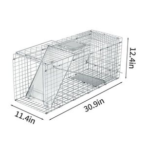 Trappola Pieghevole per Animali Vivi da 32 Pollici, Robusta, Argento, per Gatti e Procioni, con Maniglia, per il Controllo dei Parassiti - Product Image 6