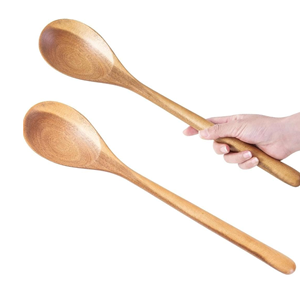 Ensemble d'ustensiles de cuisine en bois d'acacia rustique, 2 pièces, cuillères de cuisson ultra-résistantes à la chaleur, vente en gros du Vietnam - Product Image 1