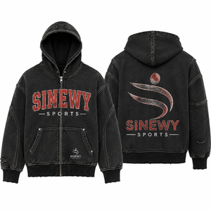 Custom 500 Gsm Boxy Fit Zip Hoodie | Vintage Sun-Faded Acid Wash Streetwear | Heavyweight Customizable Hoodie - Product Image 1