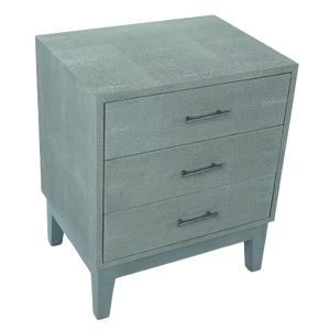 Meuble de chambre convertible moderne, table de chevet, armoire d'appoint, bois massif, dessus en simili peau de crocodile, 3 tiroirs, rectangulaire - Product Image 6