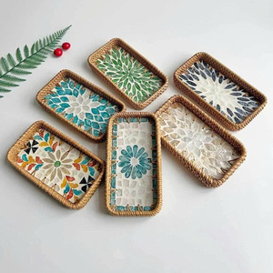 Bandeja de Bambú con Incrustaciones de Nácar, Decoración Ecológica para Interiores, Ideal para Acción de Gracias - Product Image 2