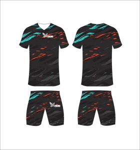 Conjunto de Uniforme de Fútbol Sublimado FEROCIOUS, Cuello en V, Manga Corta, Poliéster que Absorbe la Humedad, Ropa Deportiva para Hombre, Todas las Temporadas, Venta al Por Mayor - Product Image 1
