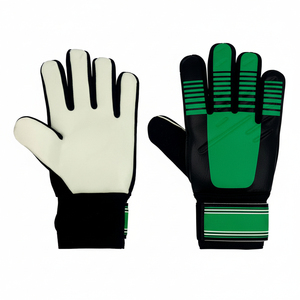 Trending Football Goalkeeper Gloves <b>Full</b> Finger Non <b>Slip</b> Breathable PU Leather Unisex Hook And Loop Closure White Green - Product Image 1