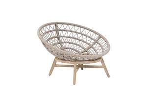 Fauteuil de jardin MOON CHAIR avec repose-pieds, chaise en corde pour la détente en plein air - Product Image 5