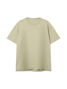 Camiseta Oversize de Cuello Redondo para Mujer, Color Sólido, Corte Holgado, Manga Corta, 100% Algodón Jersey, Transpirable, Lavado Ácido, 220g, Todas las Temporadas - Product Image 5