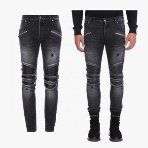 Pantalon en jean déchiré coupe slim tendance pour homme, de haute qualité, confortable et extensible, idéal pour l'automne - Product Image 3