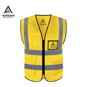 Chaleco de Seguridad Reflectante de Alta Visibilidad Aifran, Chaqueta de Trabajo Resistente al Viento con Múltiples Bolsillos para Construcción - Product Image 2
