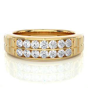 Anillo de Diamante Natural de 0.82 CT, Corte Redondo, Oro Sólido de 18K, 14 Piedras de Diamante para Exportación al por Mayor - Product Image 5