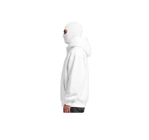 Sweat-shirt à capuche zippé noir surdimensionné pour homme, coupe classique, couleur unie, tissu tricoté, vêtement d'automne - Product Image 6