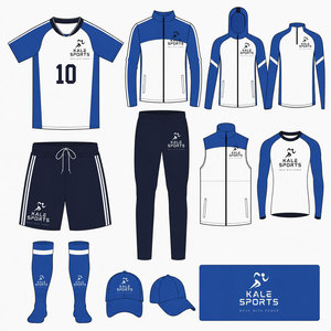 Nouvel ensemble de vêtements de football personnalisés avec sweats à capuche zippés, maillots, t-shirts, shorts, pantalons, chaussettes, casquettes, uniformes de football, kit complet - Product Image 1