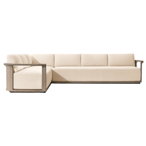 Ensemble de canapés d'extérieur de luxe The Langham, canapé sectionnel en bois d'acajou, mobilier de salon contemporain pour patio, villa, complexe hôtelier - Product Image 3