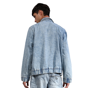 <b>Men's</b> Loose Polo Collar Streetwear <b>Denim</b> <b>Jacket</b> Plus Size 100% Cotton for Winter - Product Image 3
