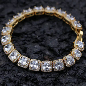 Pulsera de Lujo Iced Out con Diamantes Cultivados en Laboratorio, Cadena de Tenis con Halo, Eslabones Cuadrados Gruesos, Certificación IGI, Bling - Product Image 6