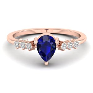 Anillo Solitario de Oro Amarillo de 14K con Zafiro Azul y Moissanita Certificada GRA, Joyería de Piedra de Nacimiento, Precio Mayorista REYES - Product Image 6