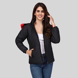 Stylish <b>Women's</b> <b>Bomber</b> <b>Jacket</b> Printed Quick Dry Hooded Collar Wool Liner New Design Modern Fit Winter <b>Jacket</b> by Exporter - Product Image 2