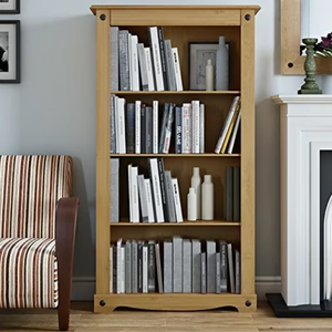 <b>Rustic</b> <b>Wooden</b> Rectangle 4-Tier <b>Shelf</b> for Living Room Storage and Display Durable Indoor Furniture Decoration - Product Image 6