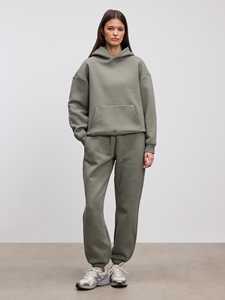 Nouvel ensemble jogging et sweat à capuche décontracté avec poches, couleur sauge, épaules tombantes, deux pièces, survêtement d'hiver pour homme, entraînement sportif, streetwear 100% - Product Image 2