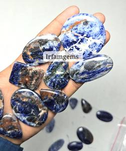 Sodalite 100% naturelle avec cristal d'hématite, prix de gros, lot de pierres pour la fabrication de bijoux faits à la main, cabochon 20-40mm, sodalite en vrac - Product Image 5