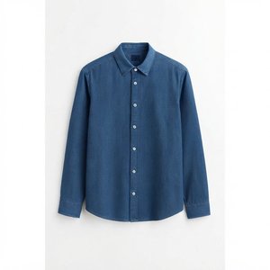เสื้อเชิ้ตผู้ชายสีเขียวล้วน ผ้าป๊อปลิน แขนยาว ปกคอปก ทรงสมาร์ทแคชชวล สำหรับใส่ในฤดูใบไม้ร่วง - Product Image 3
