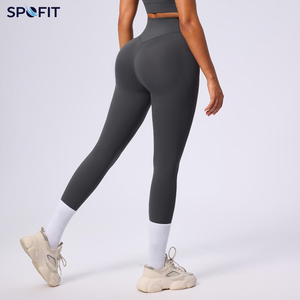 Leggings Deportivos de Cintura Alta con Logotipo Personalizado, de Secado Rápido, con Bolsillos Laterales, Elásticos en 4 Direcciones, de Spandex/Nailon para Mujer - Product Image 5