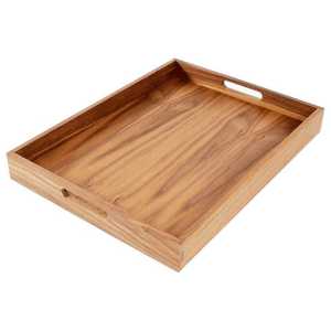 Wooden Rectangle Serving Tray-Eco-Friendly <b>Disposable</b> Country Style - Product Image 1