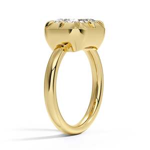 Beautiful Engraved Solitaire <b>Ring</b> <b>Crafted</b> from Solid 14K Rose Gold - Product Image 4