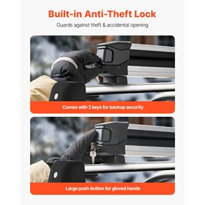 6 paires de skis et 4 snowboards, porte-bagages de toit de voiture universel en aluminium avec serrure pour le transport de skis et de snowboards - Product Image 3